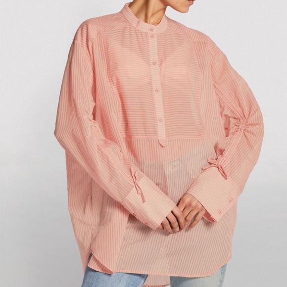 MUNTHE Melia oversized striped tunic blouse top pink stripes lagenlook, size 36 - Picture 12 of 15